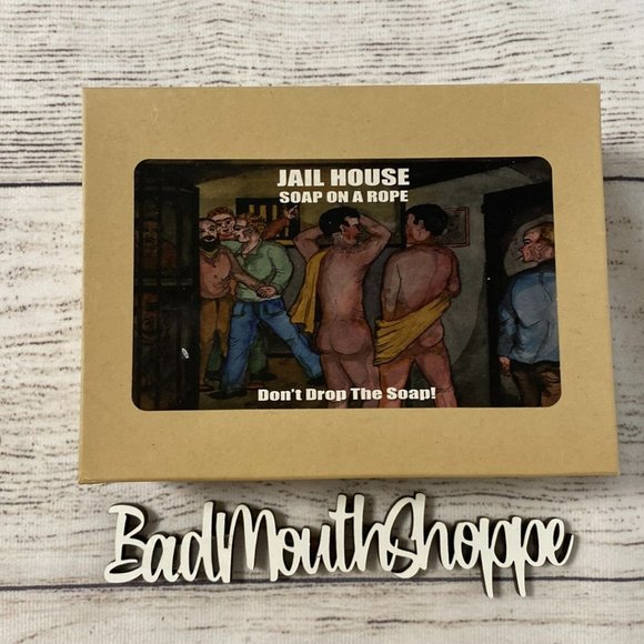 Gag Gift Jailhouse Soap on a Rope and Handcuffs Gift Set - Picture 2 of 4
